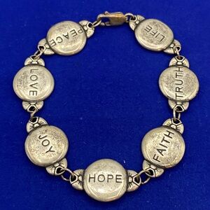 W.J. Waldeck Johnson Sterling Silver Inspirational Bracelet